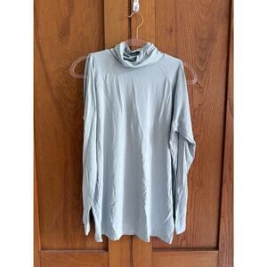 Athleta Cold Shoulder Top Size M Light Sage Long Sleeve Soft Knit